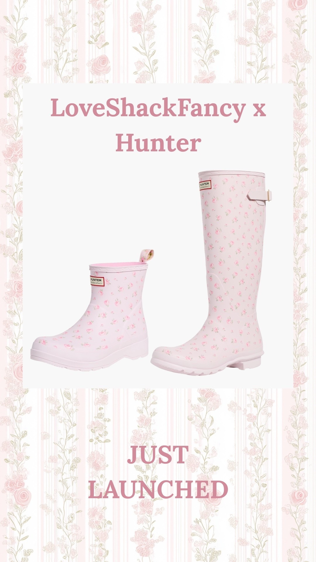 Just launched LoveShackFancy x Hunter boots!🌸💕 ordered the short pair!

#LTKSaleAlert #LTKSeasonal #LTKootd