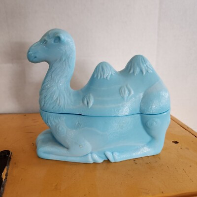 Westmoreland/Rosso Blue Milk Glass Camel Candy Dish Vintage Covered Animal 6.25"  | eBay | eBay US