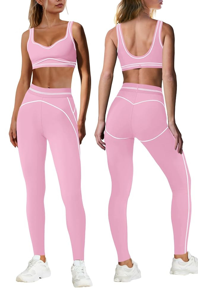 Nirovien Womens 2 Piece Workout Sets Gym Outfits Yoga Clothes Cropped Tank Tops and Activewear Le... | Amazon (US)