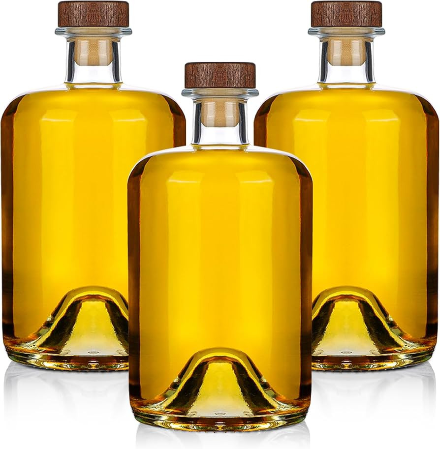 3PCS Glass Bottles with Cork 750ml Empty Liquor Bottle 25oz Empty Wine Bottle with T-Top Wood Cap... | Amazon (US)