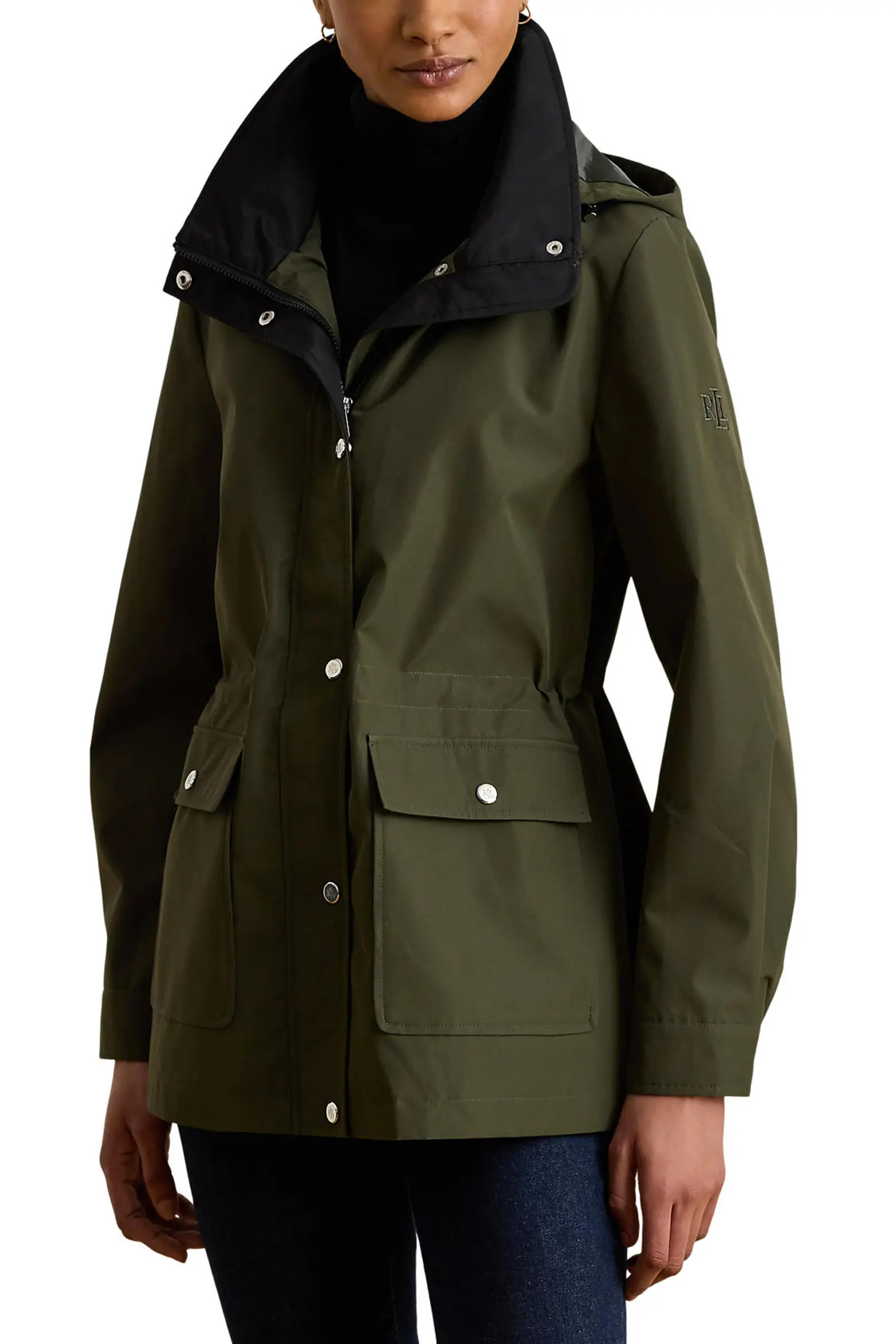 Hooded Contrast Trim Windbreaker Jacket (Women) | Nordstrom | Nordstrom