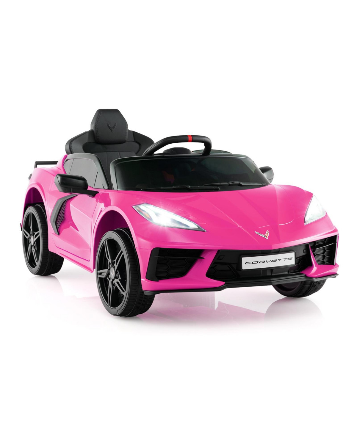 Hongge 12V Electric Kids Ride On Car Licensed Chevrolet Corvette C8 with Remote Control Ages 3+ Years Old - Pink | Macy's