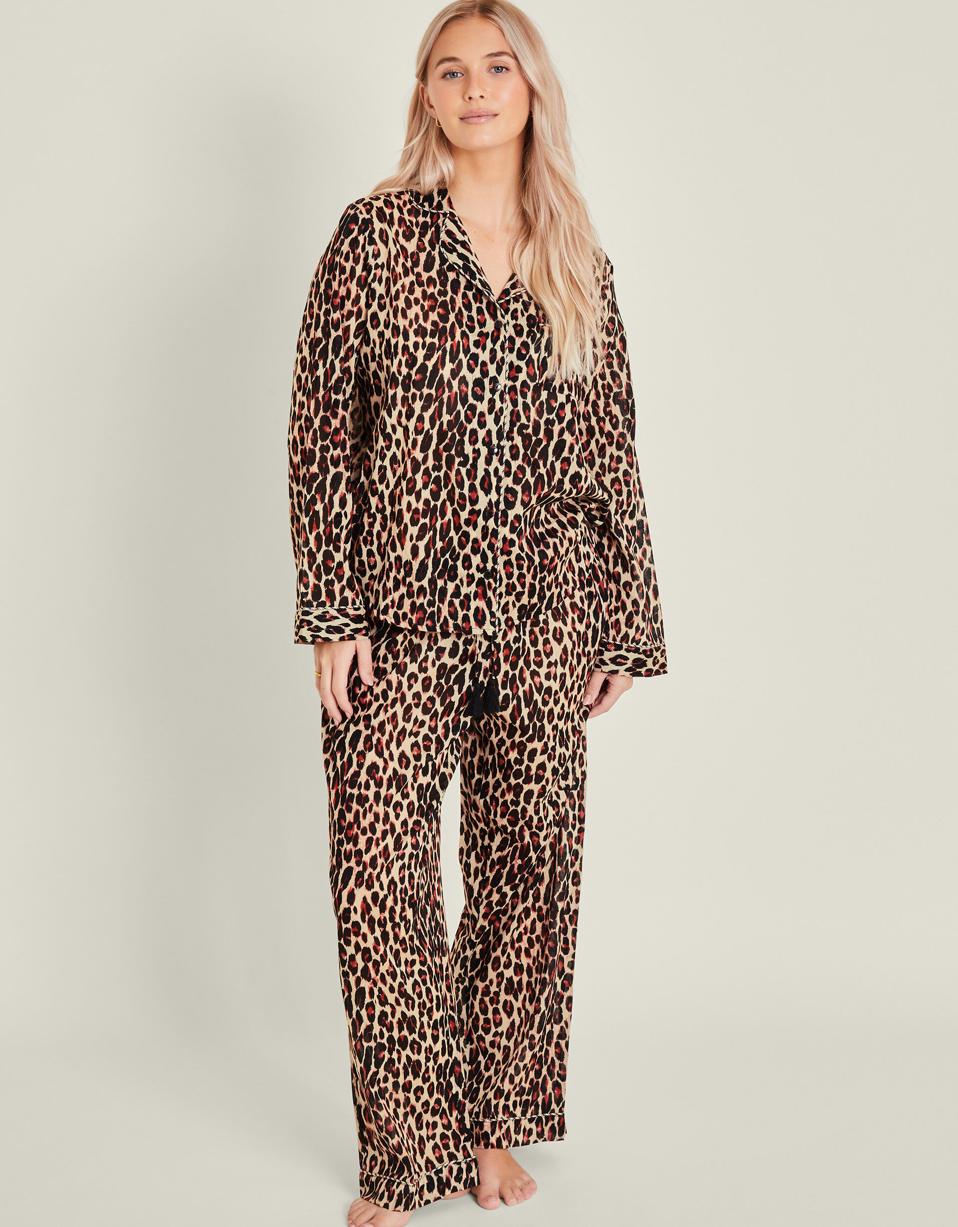 Leopard Print Long Pyjamas Set Leopard | Accessorize (Global)