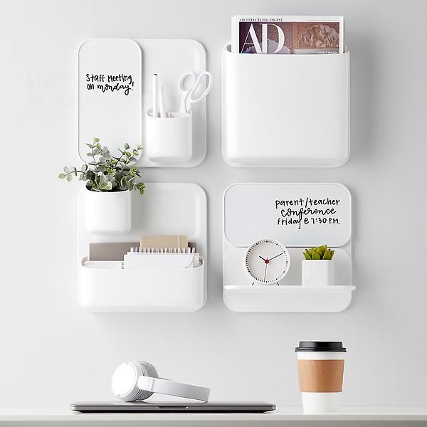 Perch Wally Wall Plate White | The Container Store