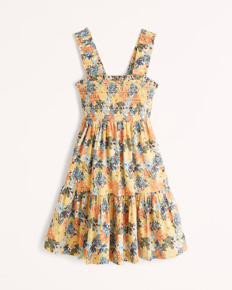 Smocked Bodice Easy Mini Dress | Abercrombie & Fitch (US)