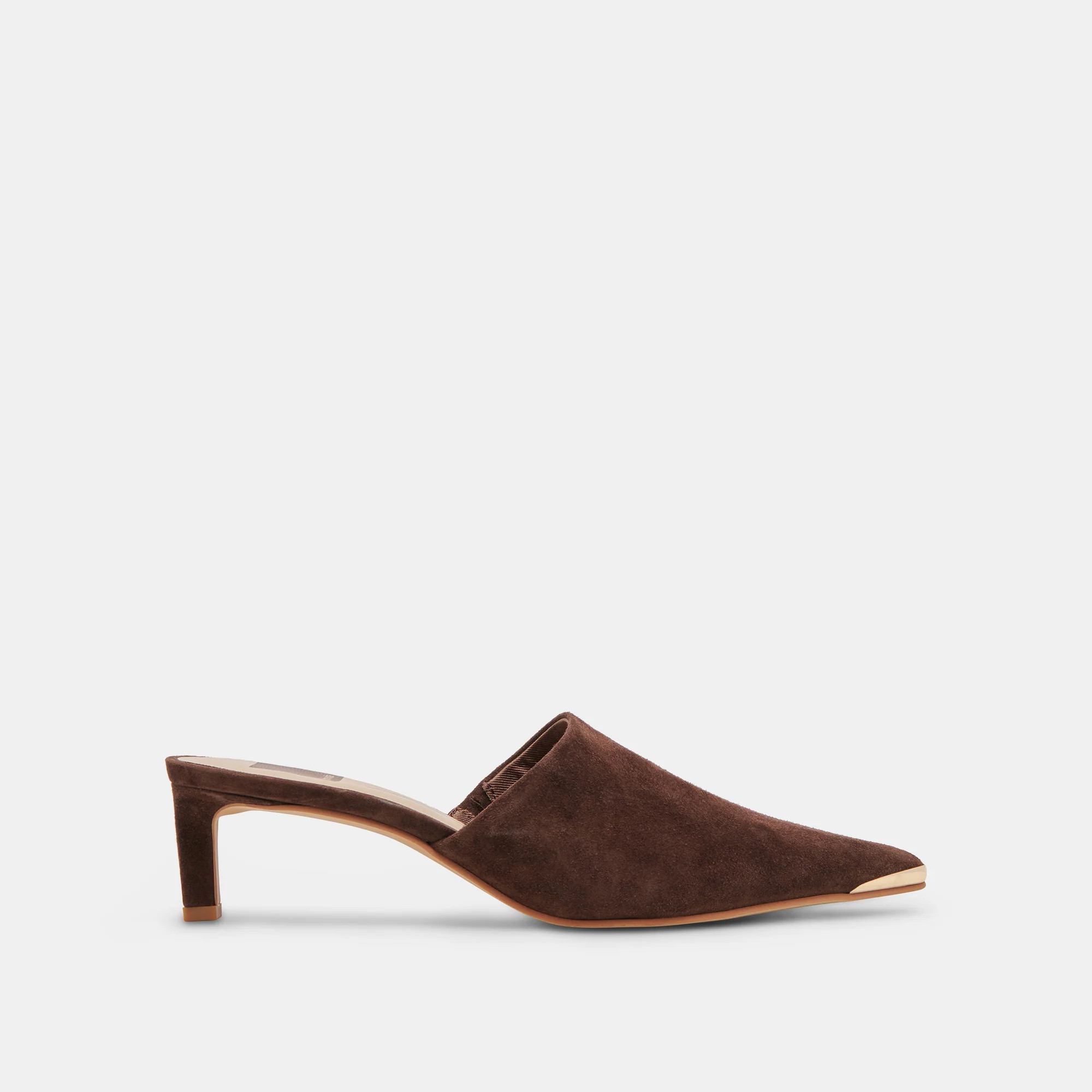 LEXY HEELS DK BROWN SUEDE | DolceVita.com