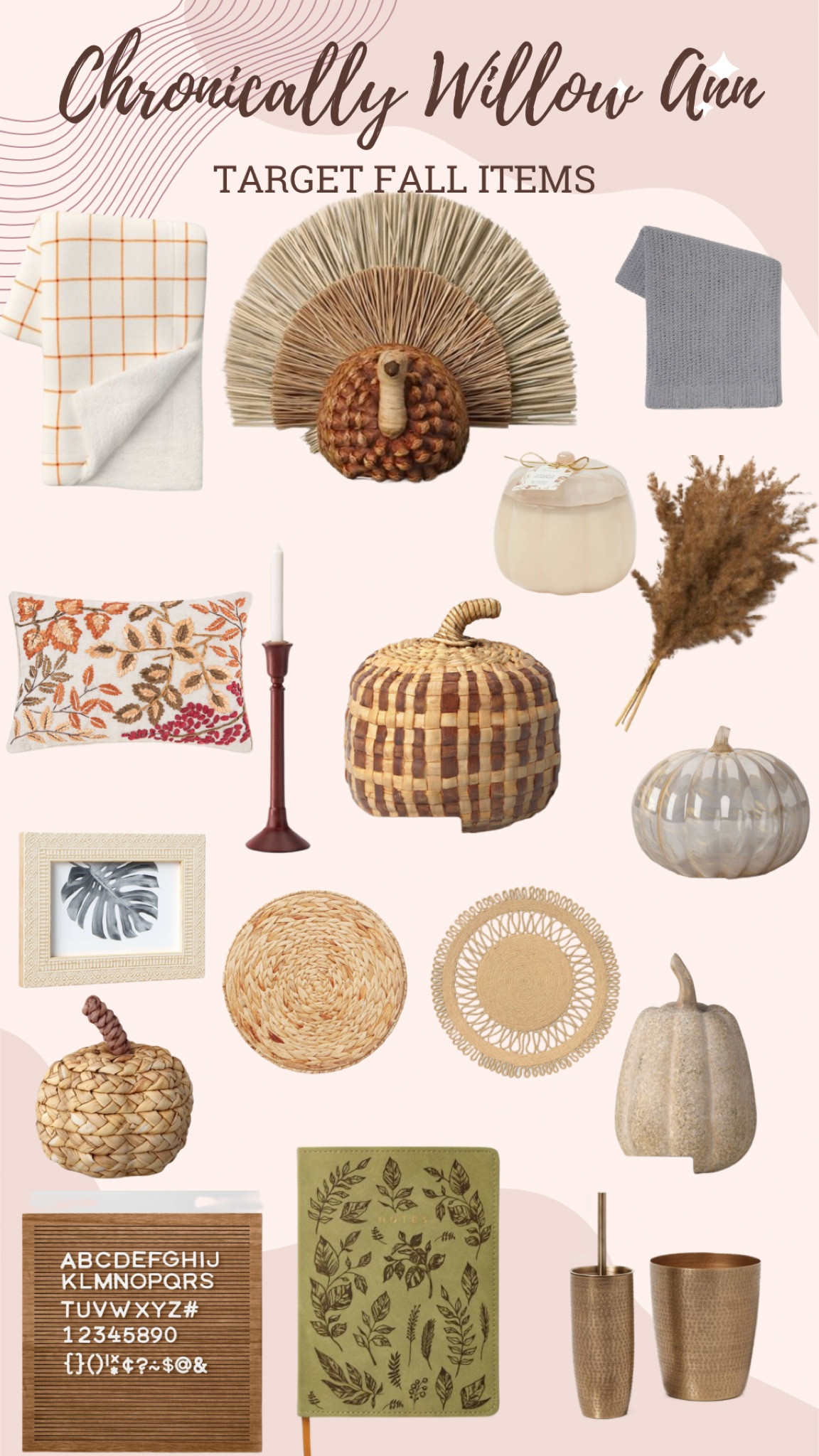 Target has great fall transitional pieces that are affordable and can be placed all over the house. They are easy to add to the house without having to try to design it correctly. Pumpkins, rattan, turkey,
Pillows, candles, throw pillows,
Picture frame

#LTKSeasonal #LTKstyletip #LTKhome