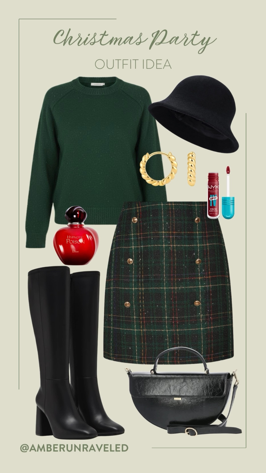 Feeling festive and cozy in this look! This green sweater and tartan skirt combo is perfect for any Christmas party. Just add knee-high boots and a pop of red lip gloss, and you're good to go! Obsessed with the gold hoops, too.

christmas party, holiday outfit, fashion inspo, cozy vibes, winter looks, preppy outfit, chic accessories, casual chic

#LTKFindsUnder50 #LTKSeasonal #LTKHoliday