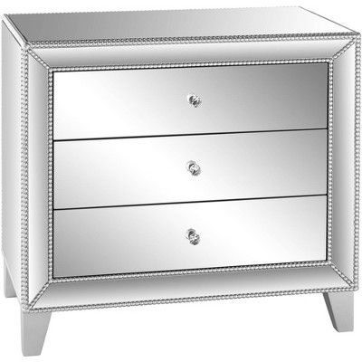 Studio 55D Liza 30" Wide Mirrored 3-Drawer Accent Table | Target