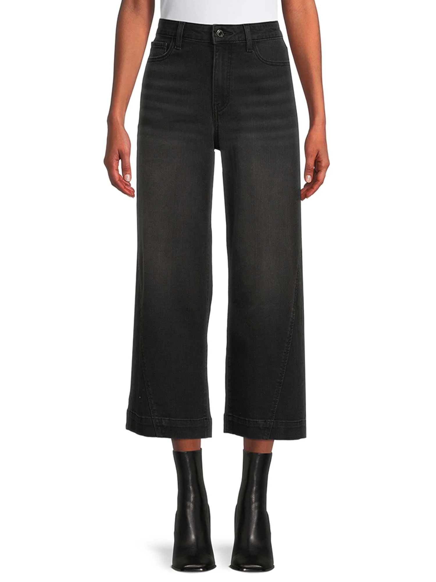 Time and Tru Women's Wide Leg Panel Jeans | Walmart (US)