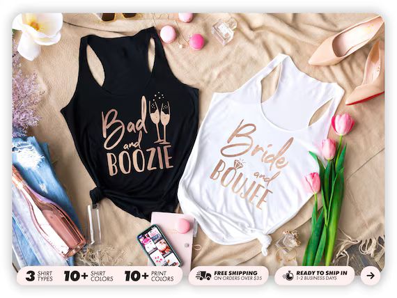 Bachelorette Party Shirts Bad and Boozie Shirts Bride And | Etsy | Etsy (US)