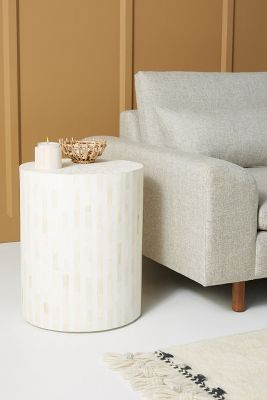 Rounded Inlay Drum Side Table | Anthropologie (US)