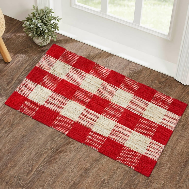 Holiday Time Red Plaid 20" x 34" Accent Rug | Walmart (US)