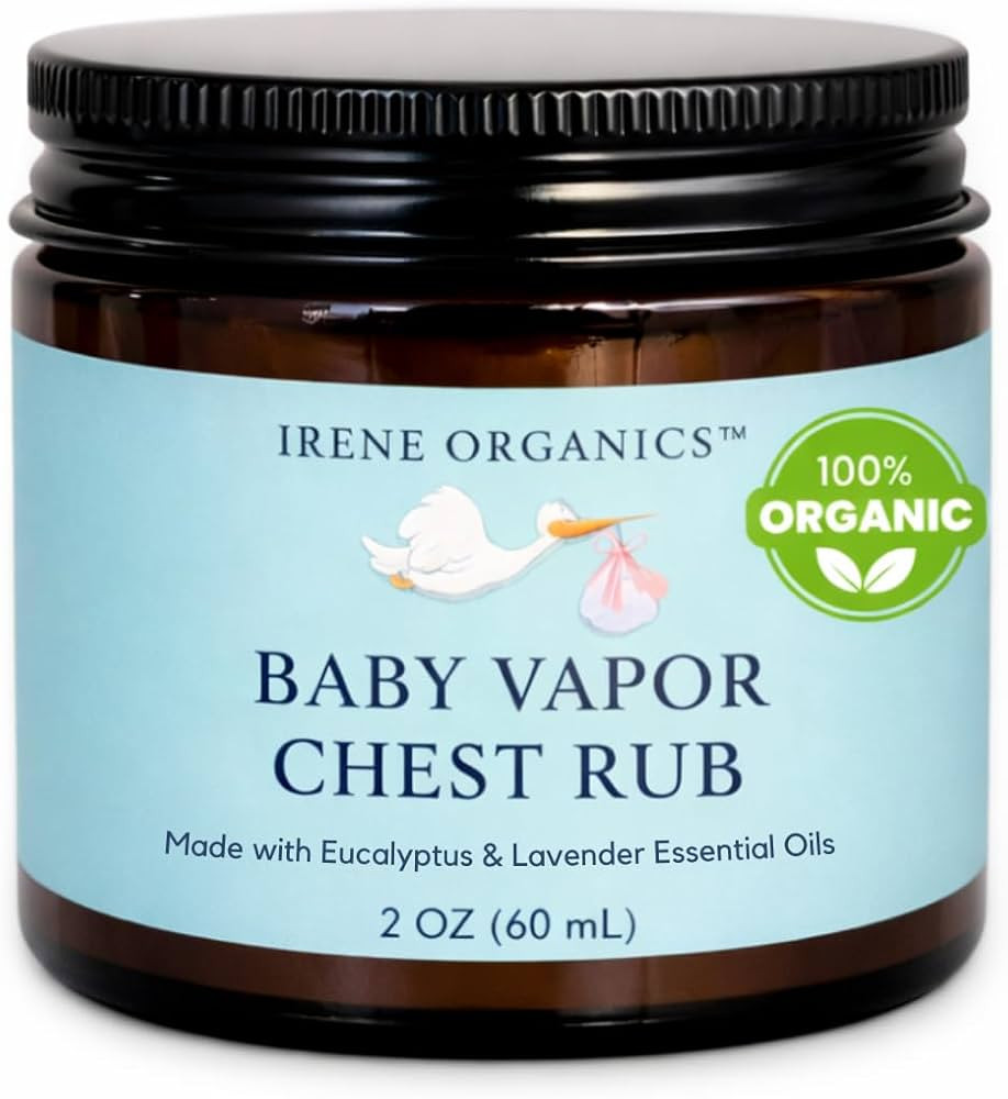 Irene Organics Organic Baby Vapor Chest Rub Clean Vapo Rub Clean, Non-Toxic Chest Balm for Babies... | Amazon (US)