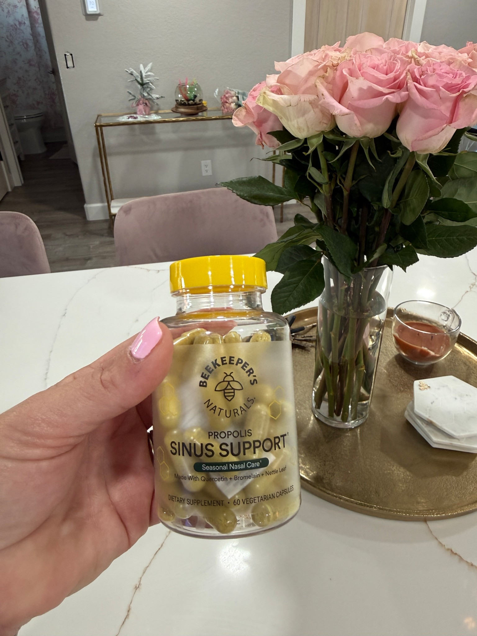 Make sinus health a daily priority, whether your issues are seasonal in nature or ever-present. This potent blend supports healthy histamine levels, promotes reduced sinus irritation, and provides immune support with ingredients like propolis, quercetin, bromelain, and nettle leaf.

#LTKFindsUnder50 #LTKselfcare #LTKSeasonal