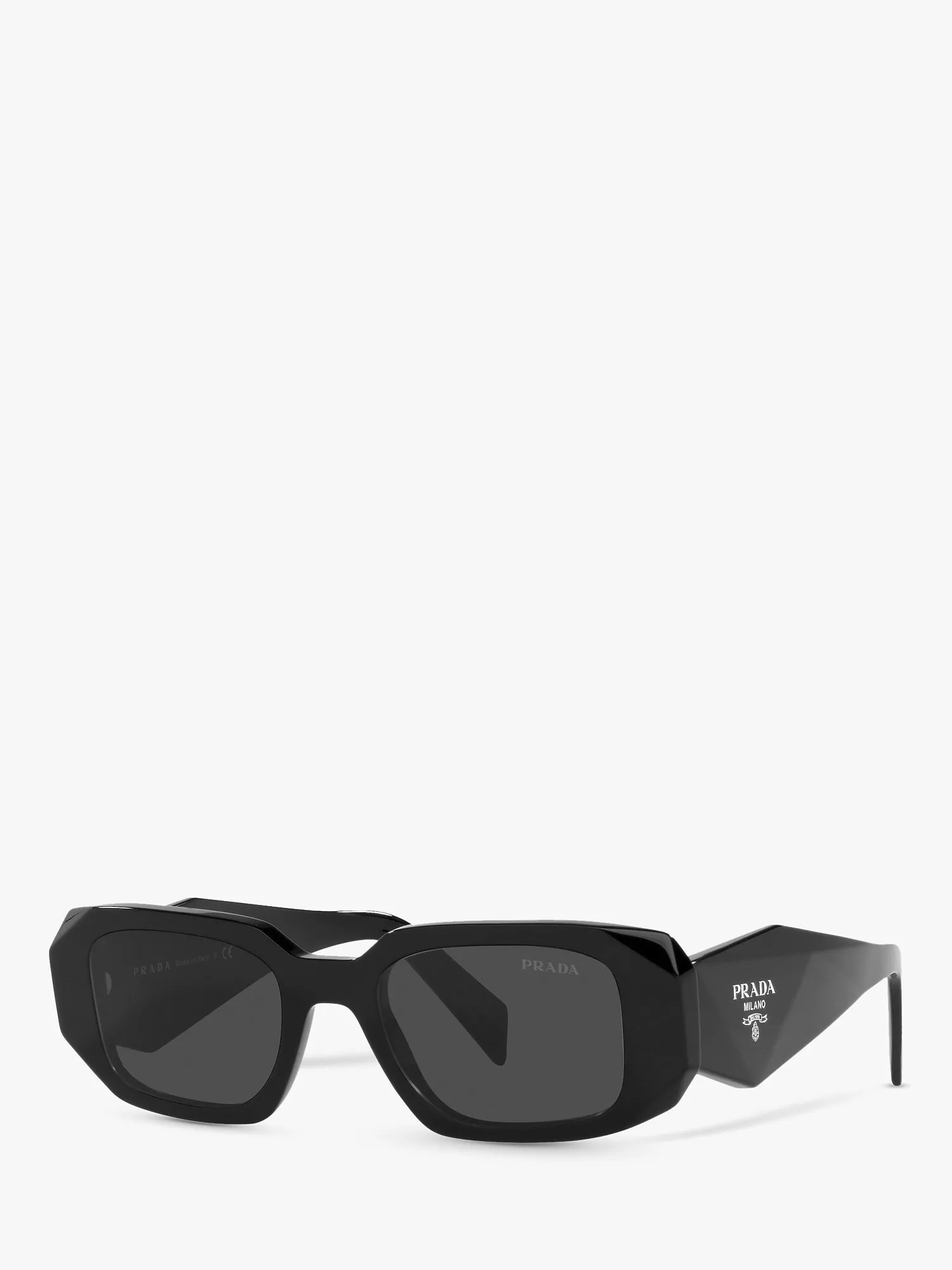 PradaPR 17WS Women's Square Sunglasses, Black | John Lewis (UK)