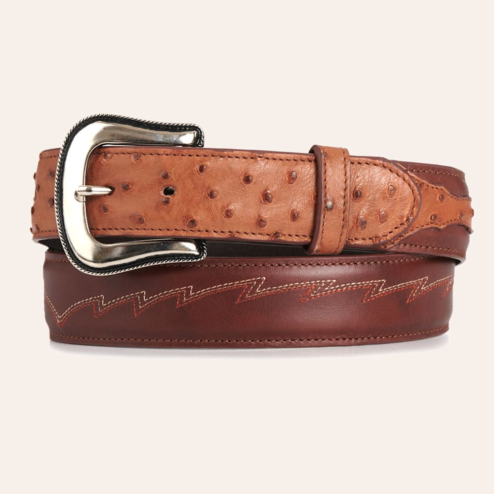 JRC & Sons Women's Jacqueline Cognac Full Quill Ostrich Western Belt | Cavender's