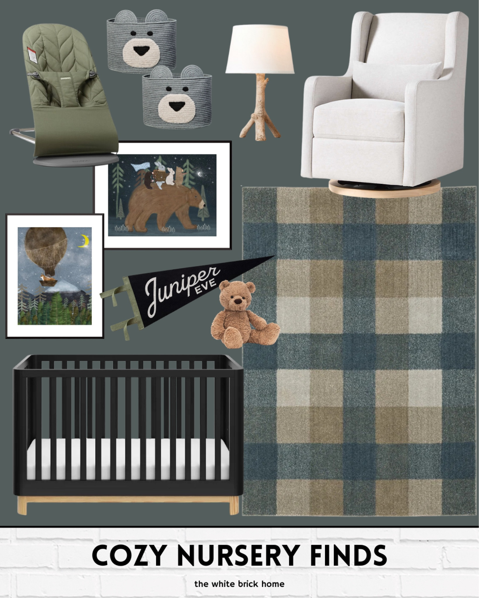 Nursery, nursery decor, nursery wall art, nursery decor, nursery rug, nursery wall art, nursery glider, table lamp, nursery rocker, bear nursery, woodland nursery, crib nursery, bear nursery, nursery storage, baby boy, baby boy bedroom, boy bedroom, boy nursery, plaid rug, Wayfair nursery rug, target nursery furniture 

#LTKHome #LTKBump #LTKBaby