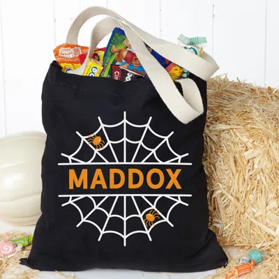 Halloween Spider Web Personalized Treat Bag | Wayfair Professional