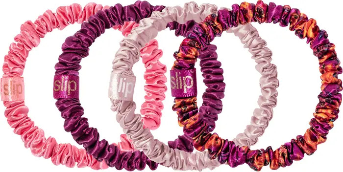 Moonflower Ornament Pure Silk Skinny Scrunchie Set | Nordstrom