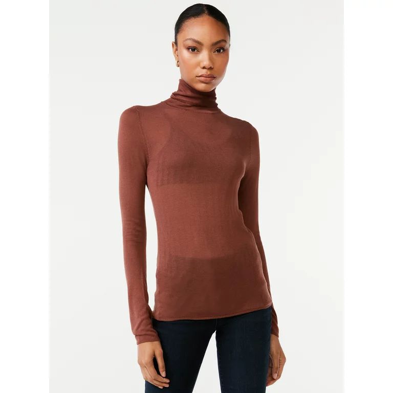 Scoop Women's Turtleneck and Bralette Set, 2-Piece | Walmart (US)