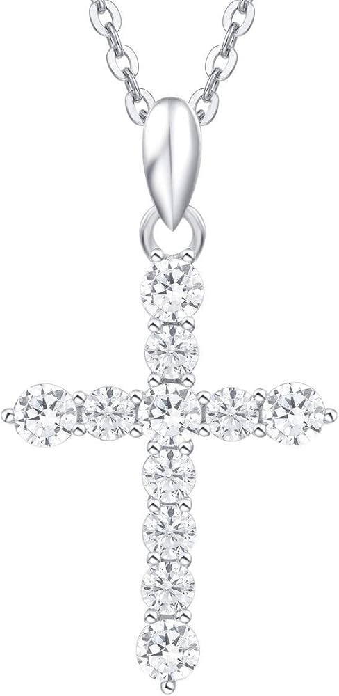 Carleen Yellow Gold Plated Sterling Silver Cubic Zirconia CZ Simulated Diamond Cross Crucifix Pen... | Amazon (US)