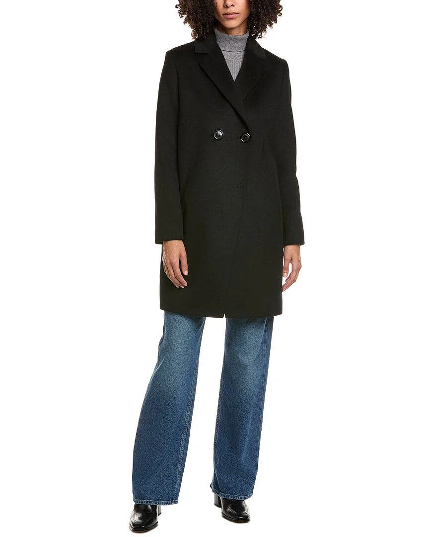 Sam Edelman Cutaway Twill Wool-Blend Coat | Shop Simon