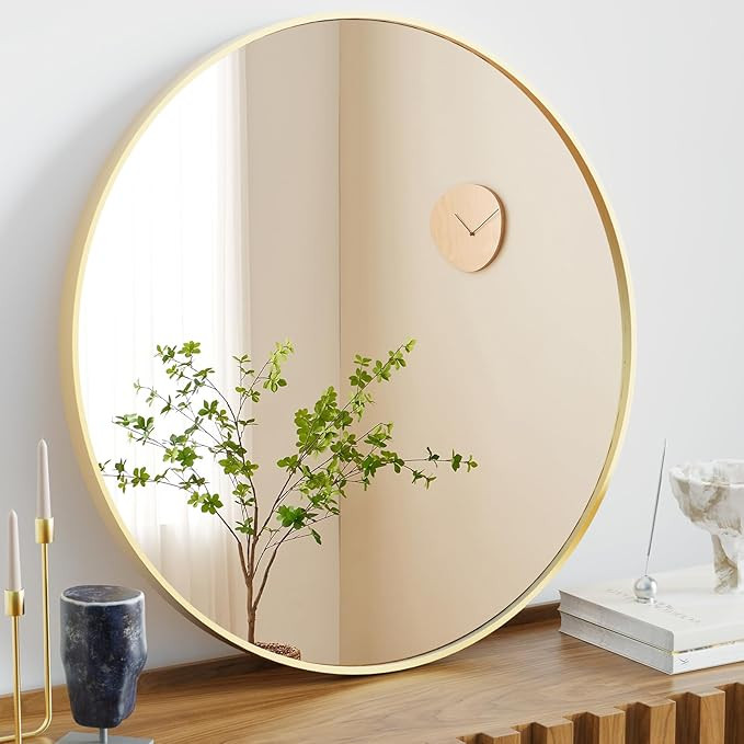 Sweetcrispy Gold Round Wall Mirror 20 Inch, Bathroom Mirrors for Over Sink, Wall Decor for Bathro... | Amazon (US)