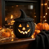 Halloween Woven Seagrass Pumpkin For Spooky Halloween Candy Storage And Home Decor, Black Handcra... | Walmart (US)