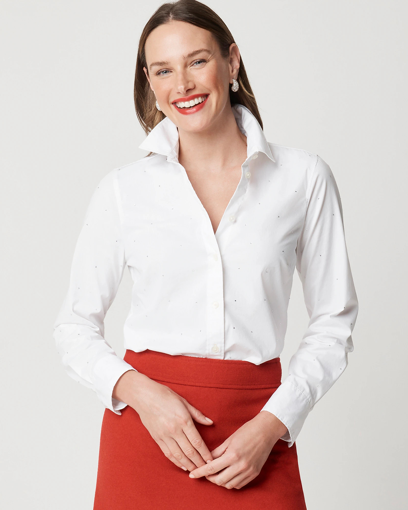 Petite jewel-embellished button-up shirt | J.Crew Factory