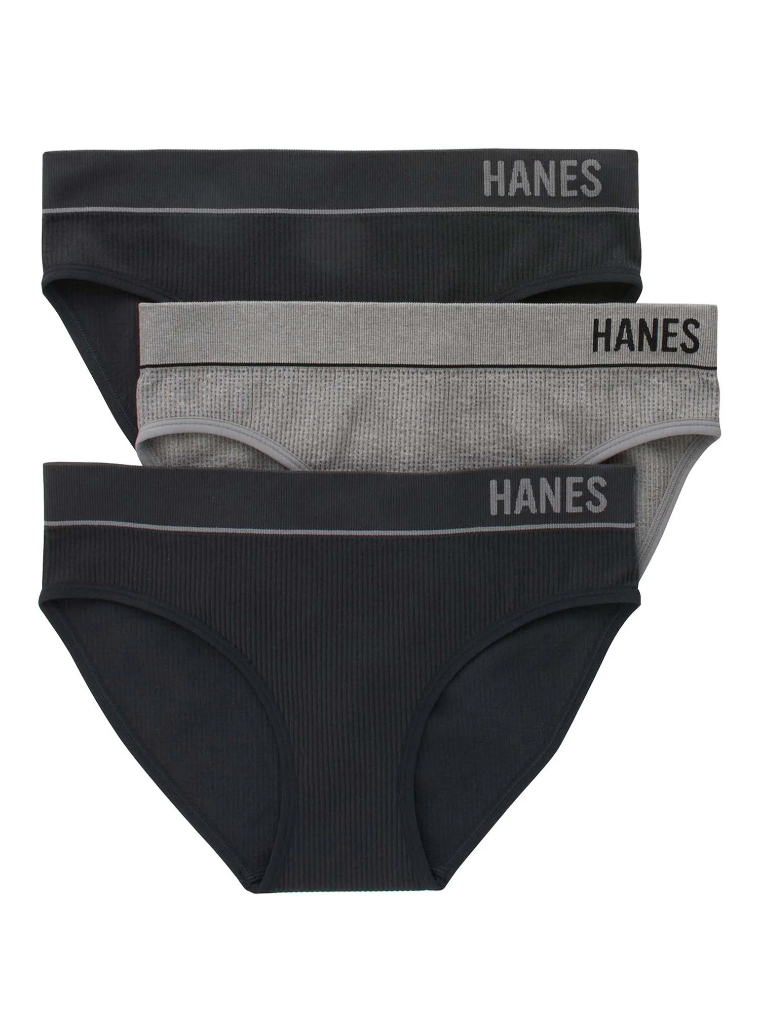 Hanes Classics Womens Seamless Retro Rib Bikini , 3 Pack | Walmart (US)
