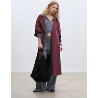 Stradivarius Long loose-fitting oversize trench coat Burgundy S | Stradivarius (UK)