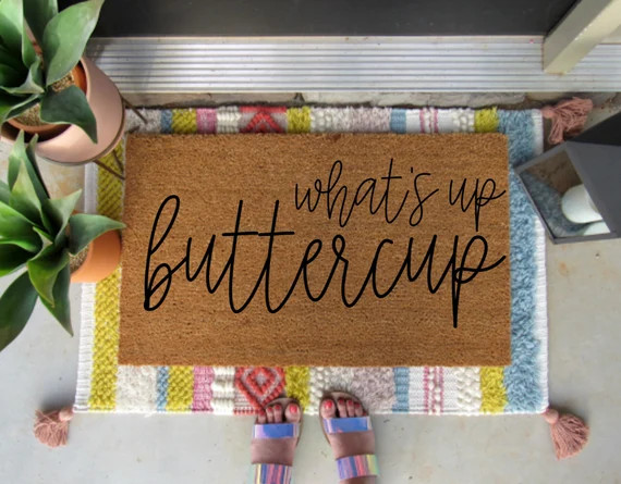 What's up buttercup doormat, customized doormat, personalized doormat, spring decor, housewarming... | Etsy (US)