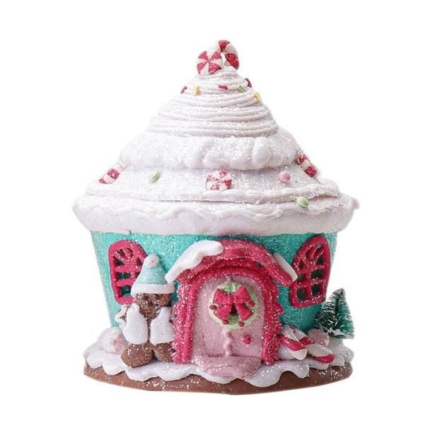 Holiday Decorative Candy Tree Battery Operated Gingerbread Candy House Decors - Walmart.com | Walmart (US)