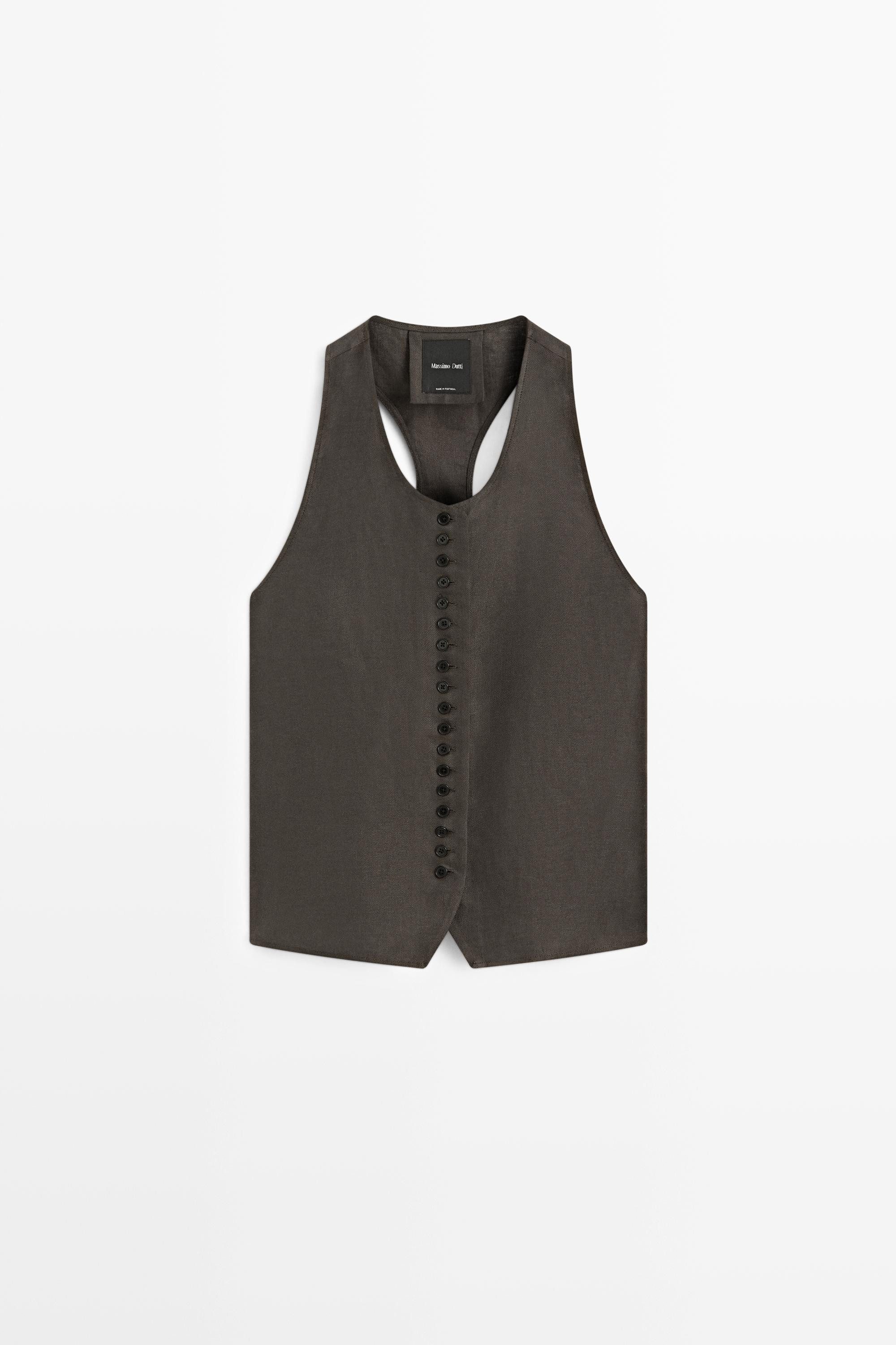 100% linen vest | Massimo Dutti US