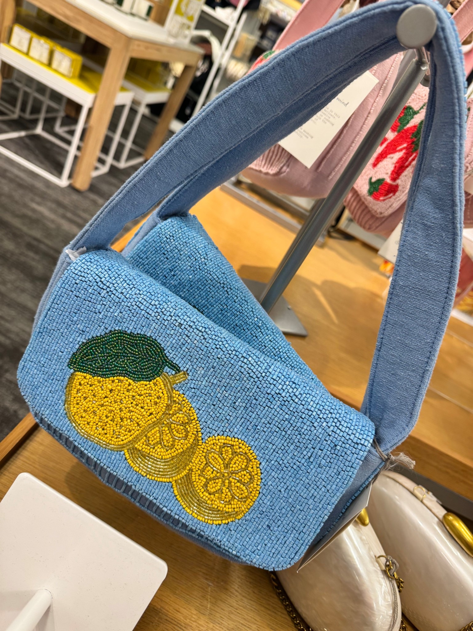 Okay wait… the lemon detail on this bag?? 🍋💙

This is the happiest little summer accessory—bright, playful, and instantly makes any outfit feel styled. The beaded lemons + soft blue combo is giving coastal, vacation, brunch on a patio… all the vibes ✨

Perfect for:
• summer outfits + dresses
• vacation looks
• girls brunch or date night
• adding a fun pop to basics

If you’re looking for that one bag that makes the outfit… this is it 🍋

#targetfinds #summerstyle #handbaglover #statementbag #momstyle #affordablefashion #vacationstyle #accessories

#LTKTravel #LTKootd #LTKSeasonal