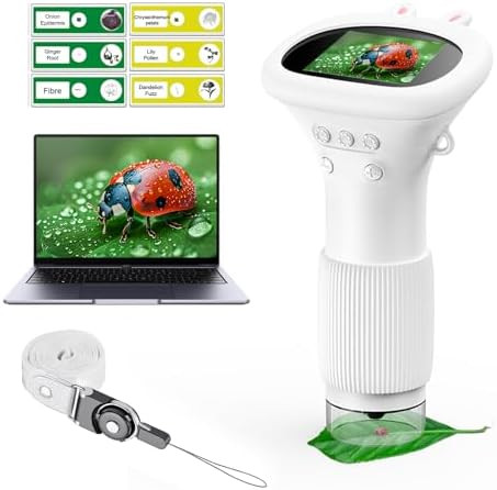 Microscope for Kids - Portable Handheld Magnifying Glass for Girls | Mini Digital Microscope for ... | Amazon (US)
