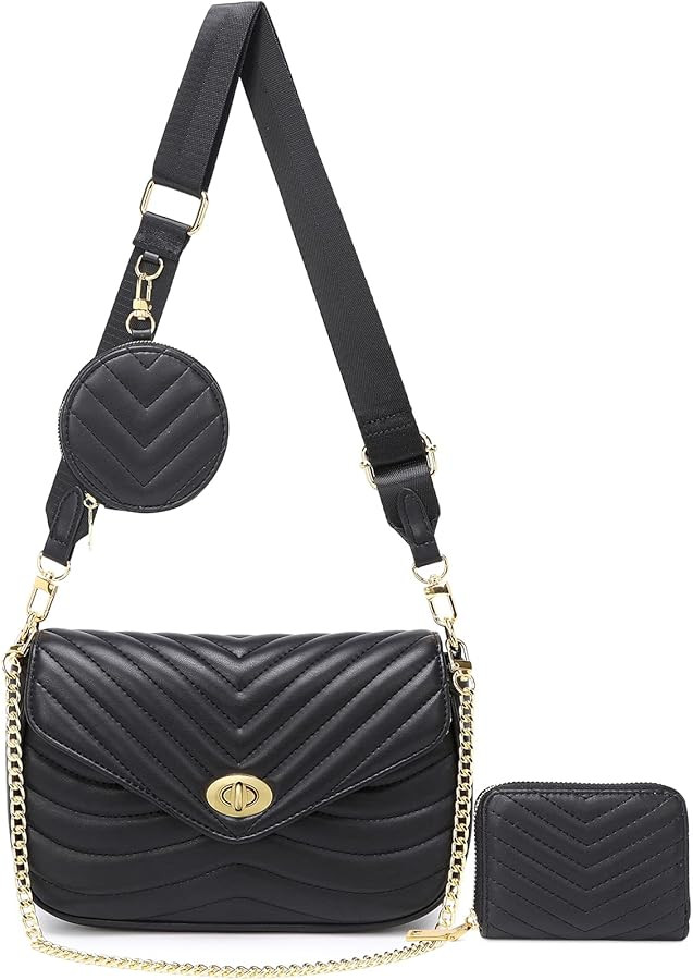 JEEHAN Quilted Crossbody Bags for women Designer Shoulder Handbags Small Purse | Amazon (US)