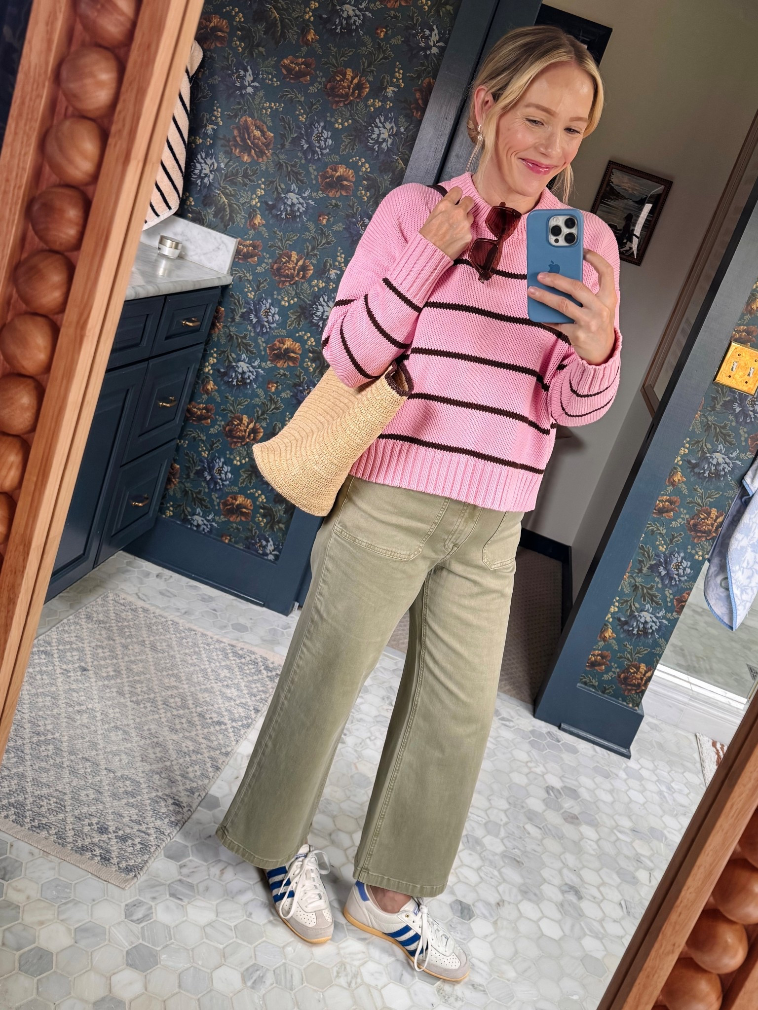 Hi! Wearing my regular size in Pistola jeans (code 15LATELY) but they have some stretch and are an easy fit so size down if in between ~ regular size small in Quince $50 cotton sweater ~ obsessed with this Sezane tote and packed well for vacation ~ size half down in adidas sneakers worn with Bombas no show socks ~ under $100 sunglasses ~ electric picks earrings are stunning when I want something different from my everyday Bauble Bar pair ~ xo, Claire

#LTKOver40 #LTKootd #LTKmomlife