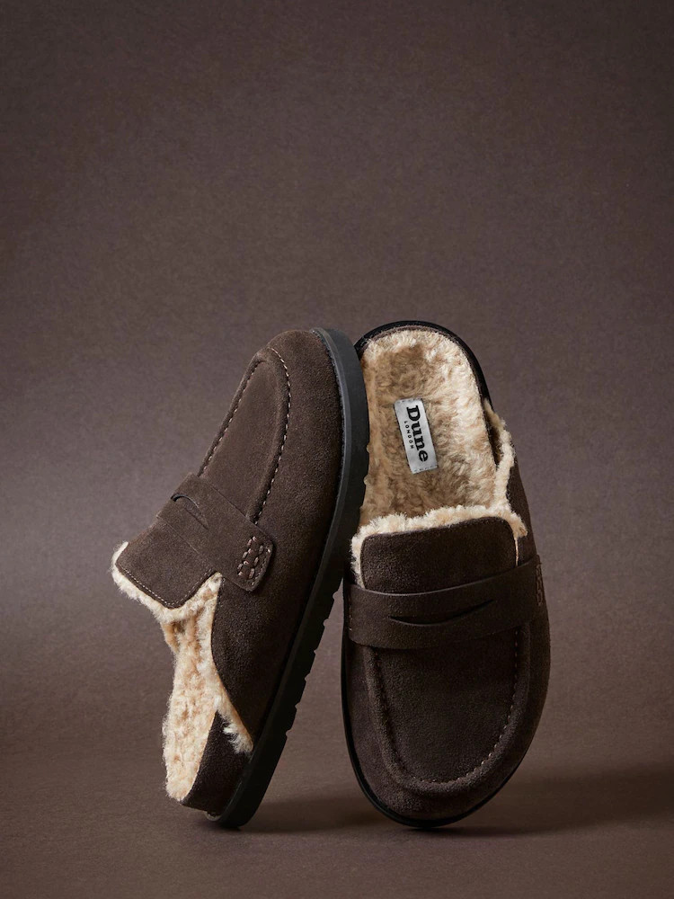 Buy Dune London Brown Goldy Lined Backless Loafers from Next Ireland | Next EU