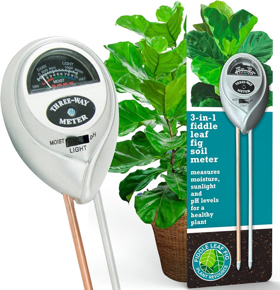 Fiddle Leaf Fig Health Meter, 3-in-1 Soil Moisture, Light & pH Testing Tool | Amazon (US)