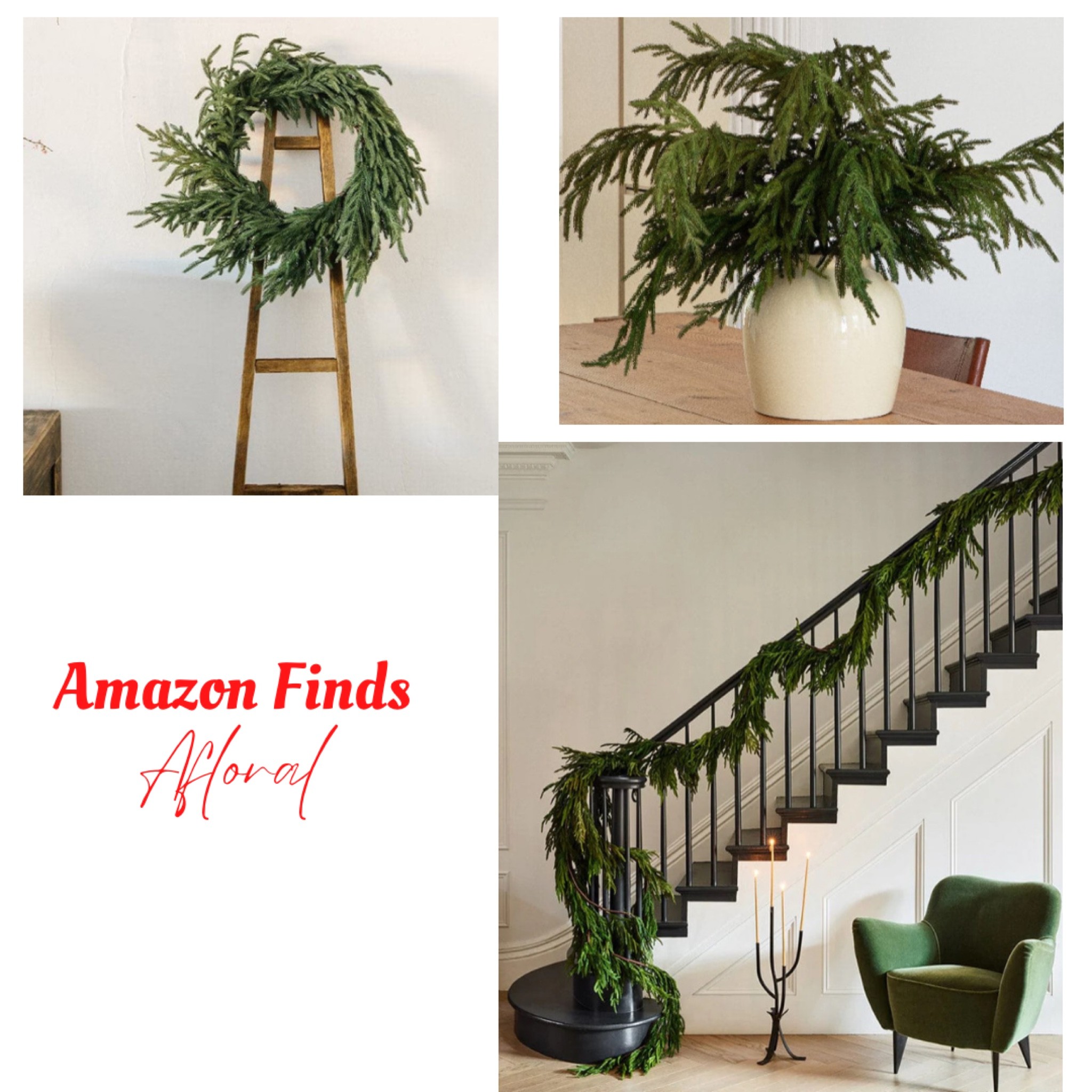 Afloral real touch Norfolk pine
#garland
#wreath
#stem
#christmasdecor

#LTKHoliday #LTKhome #LTKSeasonal