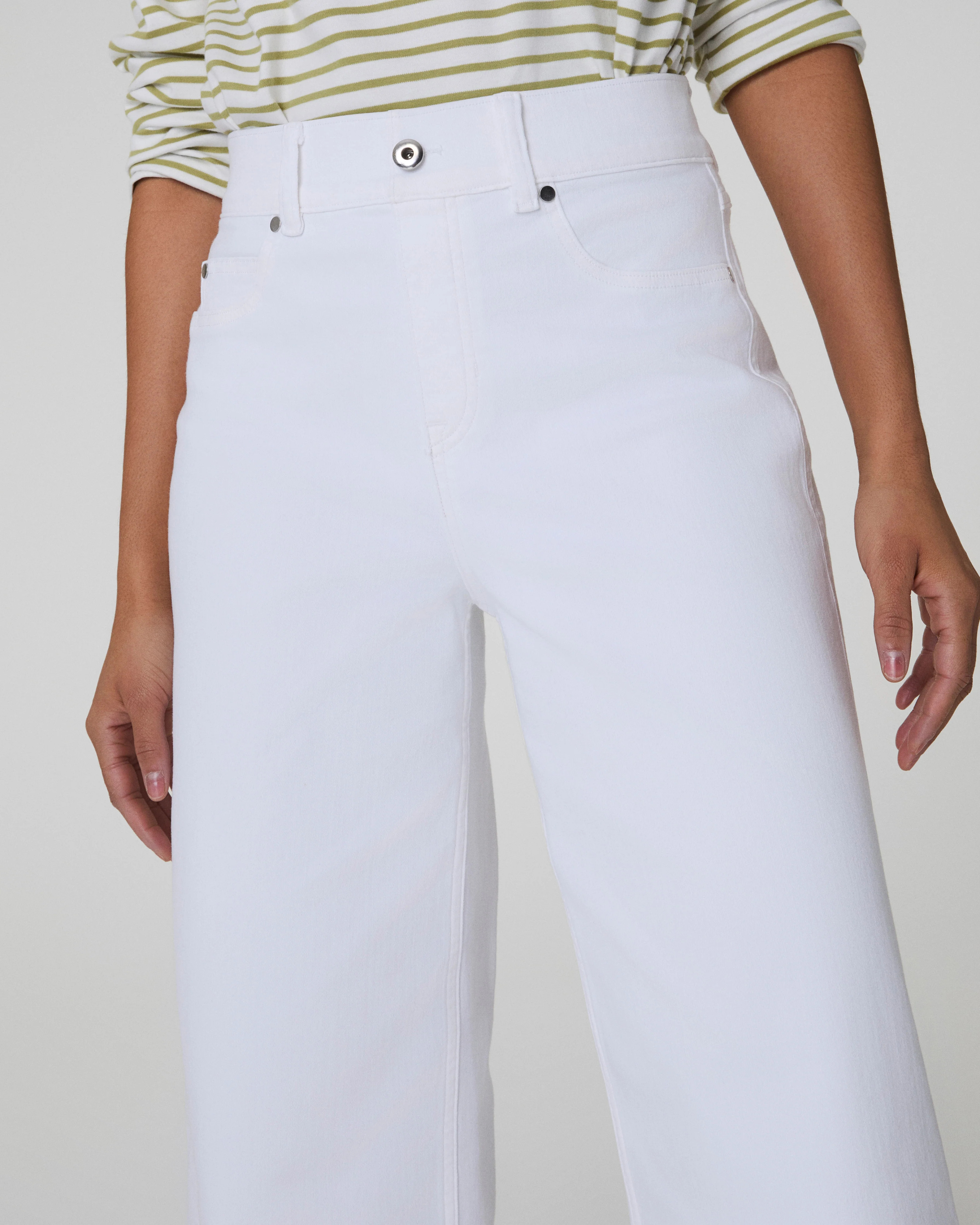 SPANXshape™ EveryWear Cropped Wide Leg Jeans, White | Spanx
