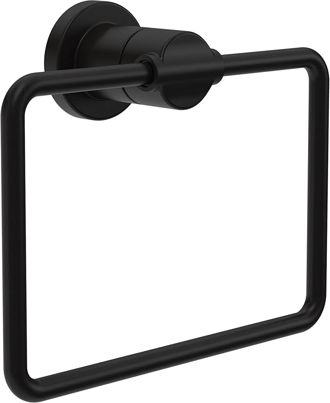 DELTA FAUCET NIC46-MB Nicoli Wall Mount Square Closed Towel Ring Bath Hardware Accessory in Matte... | Amazon (US)