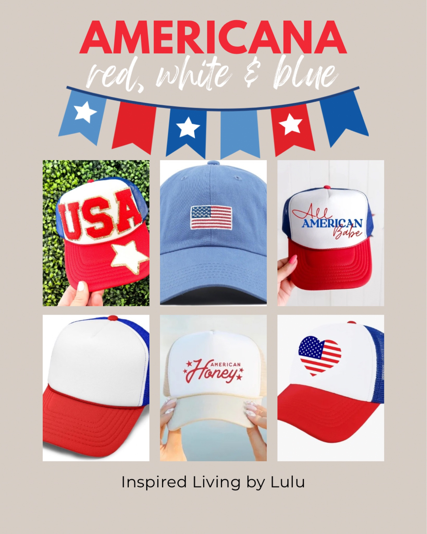 Patriotic hats for women. Perfect for the 4th of July or anytime you’re looking to add some red, white and blue to your outfit. 

Trucker Hat | Pool Hat | Baseball Hat 

#LTKSwim #LTKSeasonal #LTKStyleTip