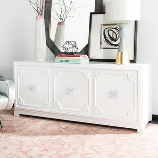 Safavieh Couture Arcelia 3-Door White Lacquer Wooden Sideboard - 63 in w x 20 in d x 26.4 in hbra... | Bed Bath & Beyond