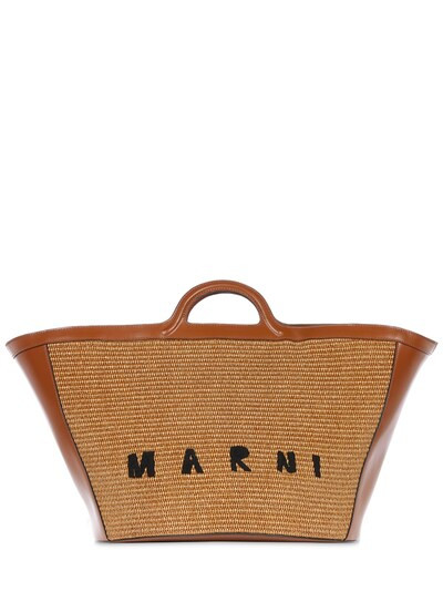 Marni - Large tropicalia summer top handle bag - Raw Sienna | Luisaviaroma | Luisaviaroma