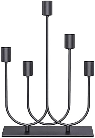 smtyle Fireplace Candelabra Black Metal Taper Candle Holders for Tapered Candles Candlesticks Set... | Amazon (US)