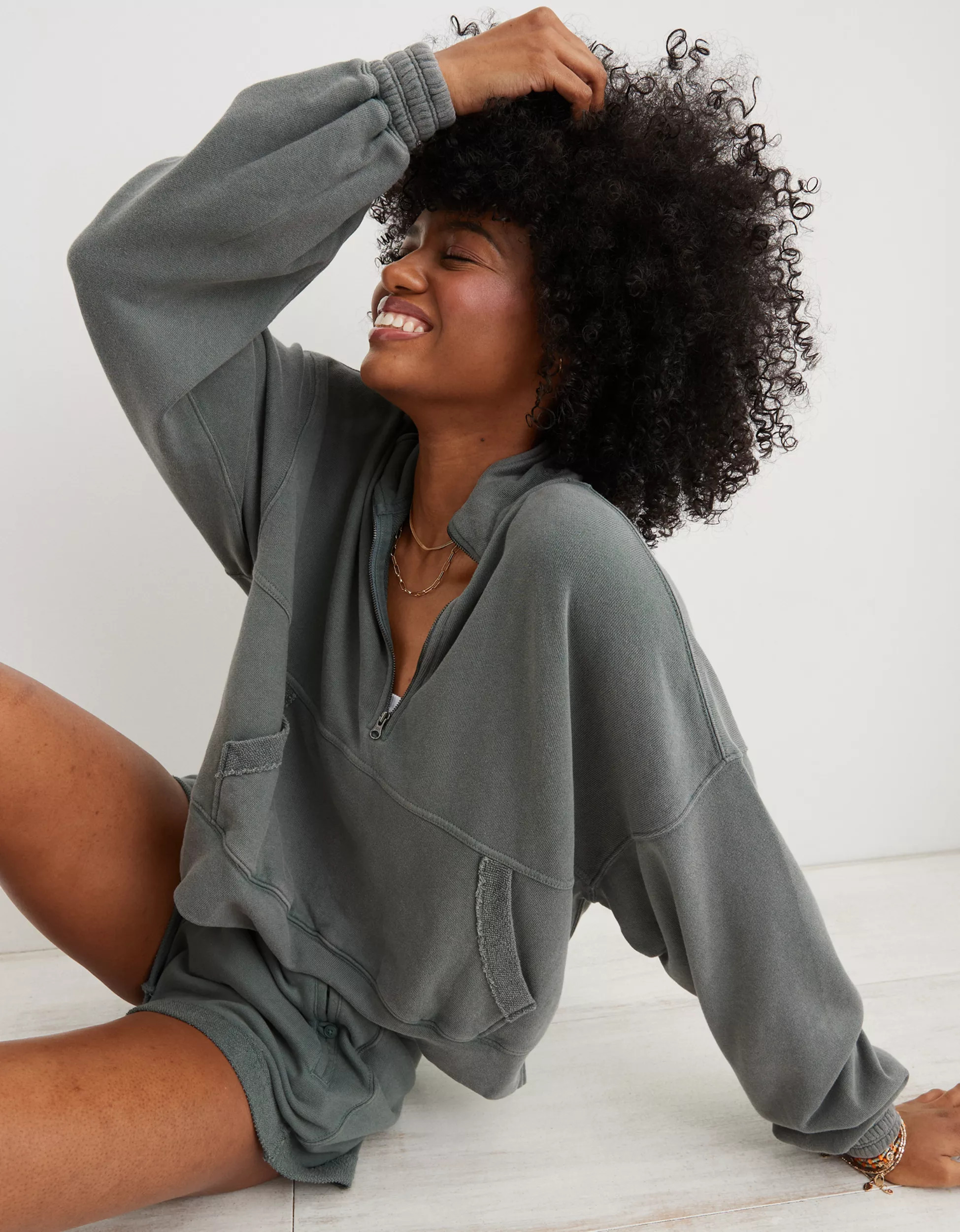 Aerie Chillax Quarter Zip Sweatshirt | Aerie