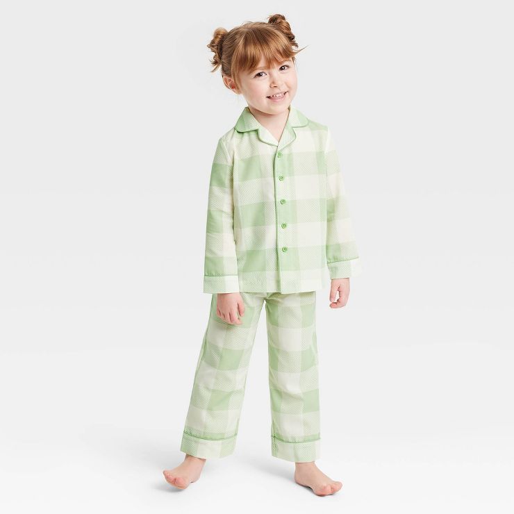 Toddler Spring Plaid Matching Family Pajama Set - Green | Target
